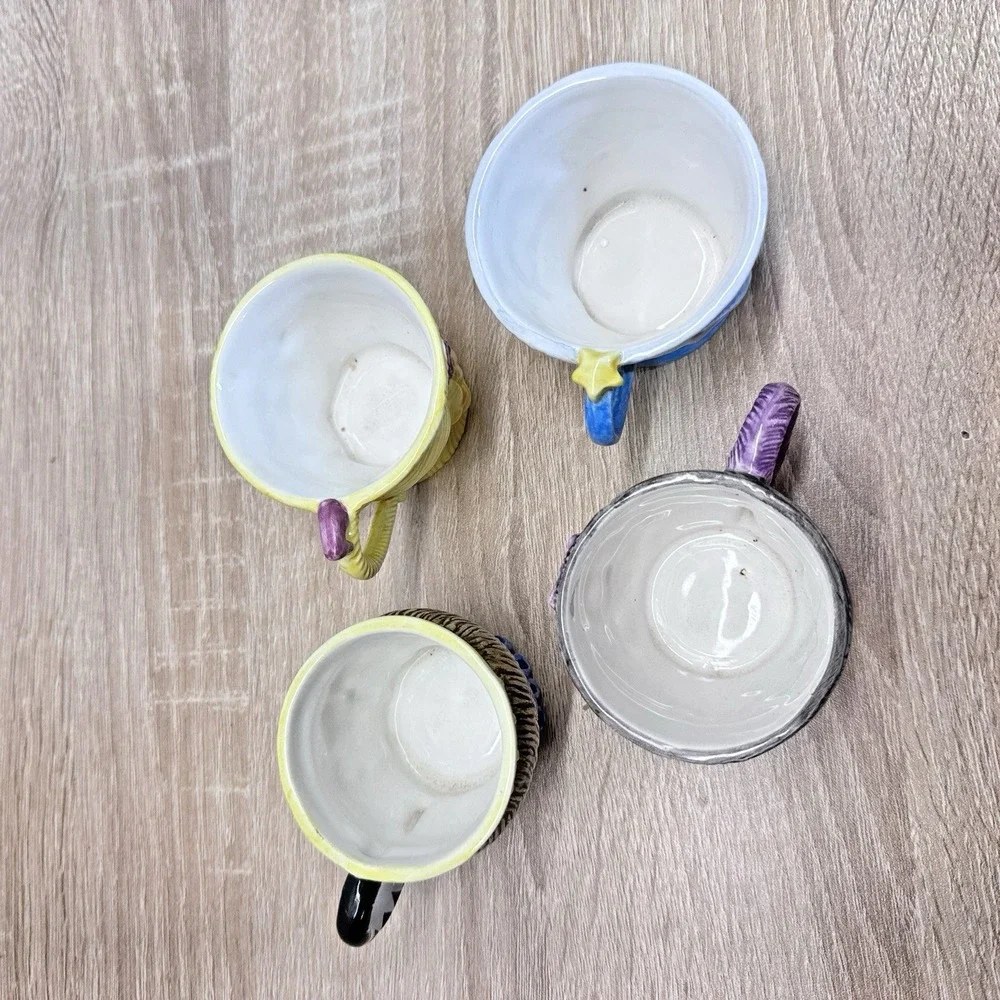 Department 56 Alice in Wonderland 1996‎ Character Cups Set of 4 Ceramic
